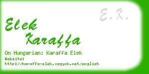 elek karaffa business card